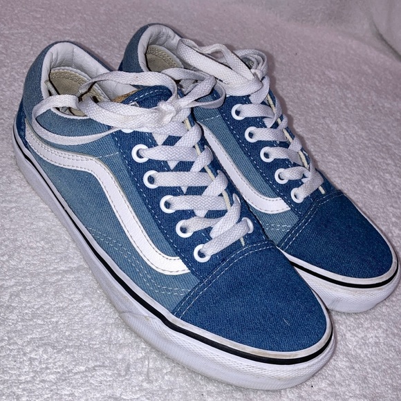 Vans Old Skool 'Denim' Acid Blue Skateboarding Shoes Women Size 6.5 men’s 5 - Picture 1 of 9